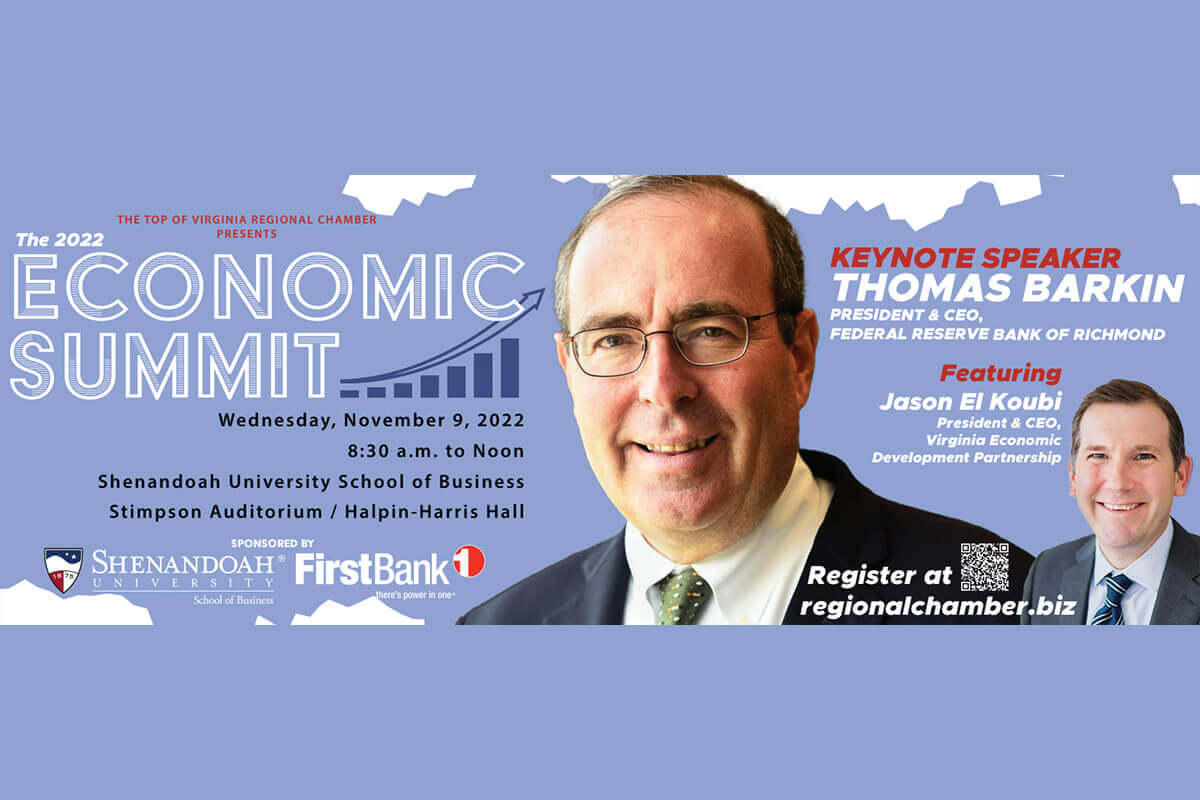 Top of Virginia Regional Chamber Will Host its Inaugural Economic Summit on Nov. 9 Federal Reserve Bank of Richmond President and CEO Tom Barkin Will Serve as Keynote Speaker
