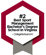 #2 Best sport Management Bachelor's Degree in Virginia