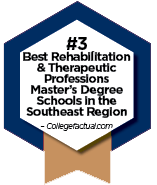 #3 Best Rehabilitation & Therapeutic Professions Master's Degree Schools in the Southeast Region