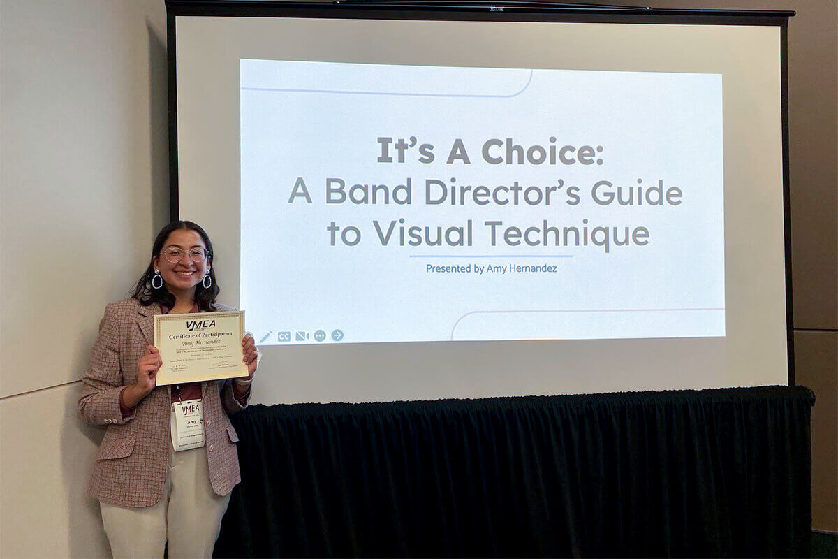 Hernandez ’23 Presents on Marching Technique at VMEA Conference