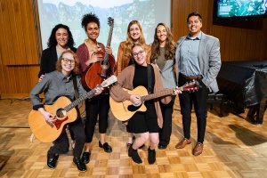 Shenandoah University music therapy and physical therapy students pose at the Music Therapy Colloquium in November 2022