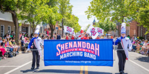 Shenandoah University Marching Band inaugural year/performing in Shenandoah Apple Blossom Festival Grand Feature Parade (2023).