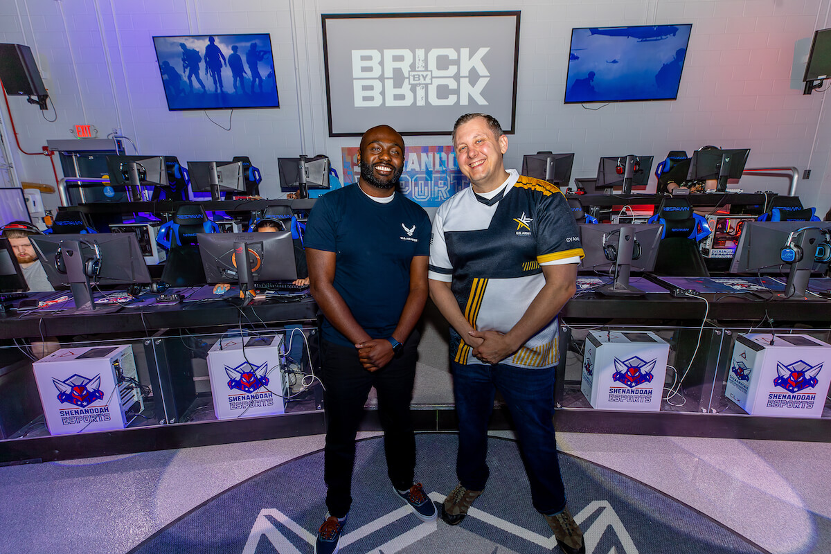 Shenandoah Esports Students Provide Support For Fellow Veterans Through Community Stream Justin DiSantis ’23 and Eric Gyamfi ’23, with help from VA, host ‘Brick By Brick Vets’ each week to promote mental health