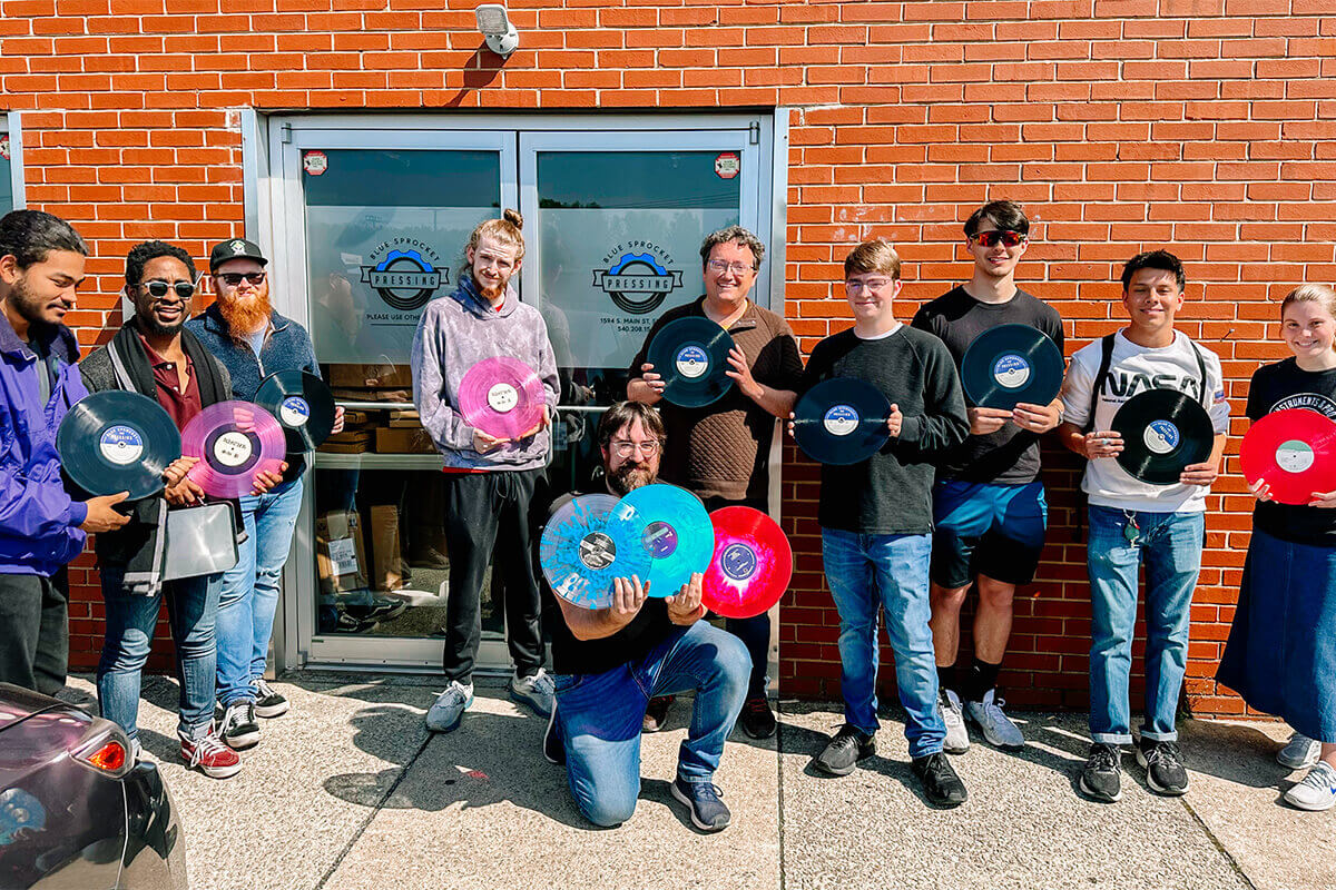 Students Experience Vinyl Manufacturing at Blue Sprocket Pressing