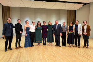 2023/24 Student Soloists Competition Winners with faculty and external jury