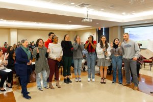 Shenandoah GCP participants react to hearing their international destination announced.