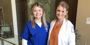 Shenandoah University nursing students Hayley and Stacy Seabright