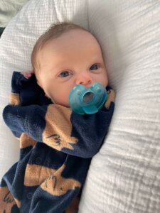 Photo of alum Katie Dennis D’Astoli's ’15, ’18 newborn, Maxine