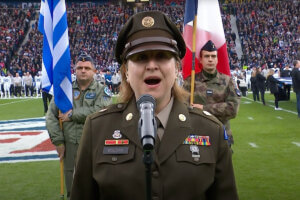 Katherine Bolcar Sings at NFL Game