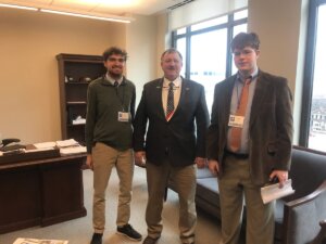 Shenandoah University students pose for photos during Virginia Interfaith Center for Public Policy’s Student Day of Action in Richmond, Virginia.