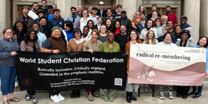 Group photo of attendees at the World Student Christian Federation-US national conference.