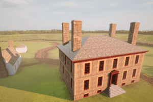 Virtual rendering of the Wilton home on its original property in Henrico County, Virginia.