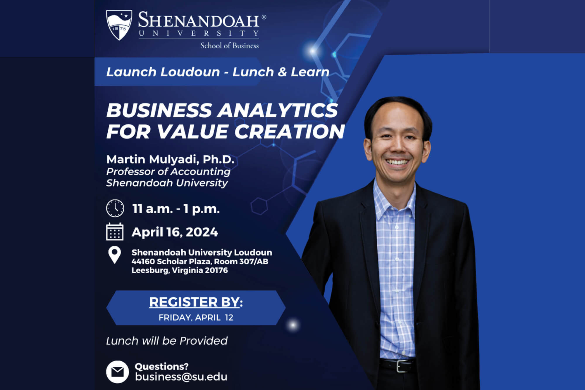 Unlock the Power of Business Analytics for Value Creation 'Launch Loudoun Lunch & Learn' Features Dr. Martin Mulaydi, April 16