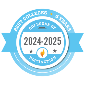 Colleges of Distinction 2024-25 five-year badge