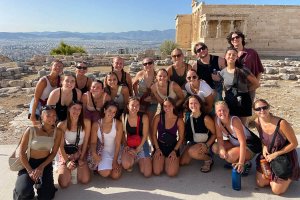 Dance students and faculty in Greece for GEL trip