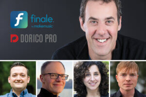 Jonathan Newman and panelists for Dorico webinar
