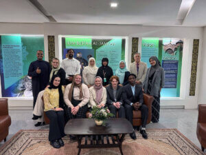 Shenandoah University students and faculty pose for a group photo with some of their peers from IIUM.