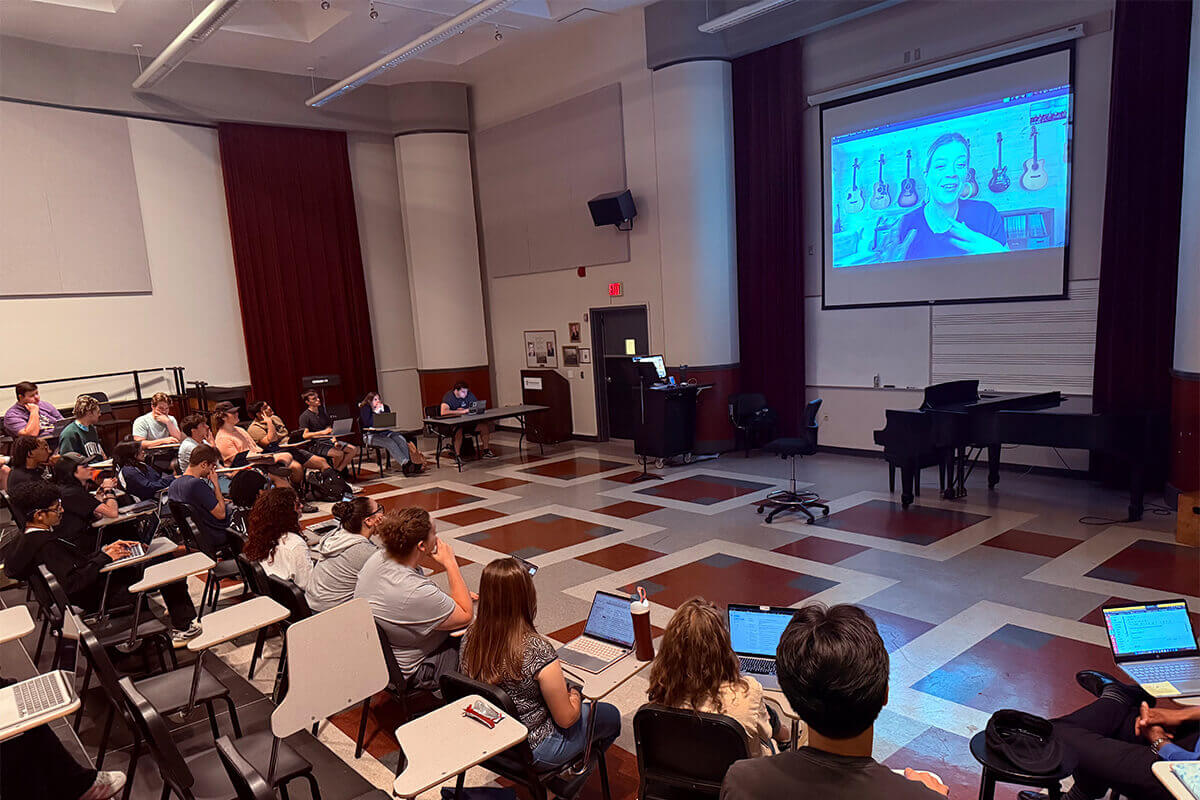 Singer/songwriter Liz Longley Engages Music Students During Virtual Visit