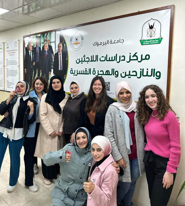 Students from Shenandoah University and Yarmouk University pose for a group photo.