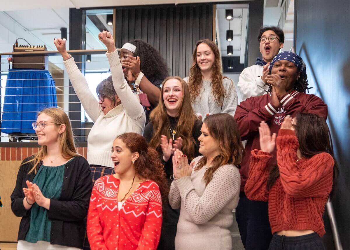 Shenandoah students, faculty and staff react to hearing their GCP destination.