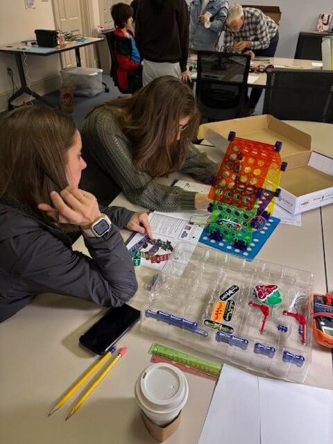 Students building things at the KidWind event