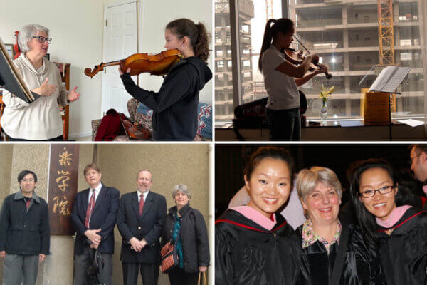 Doris Lederer teaches former viola student's daughter