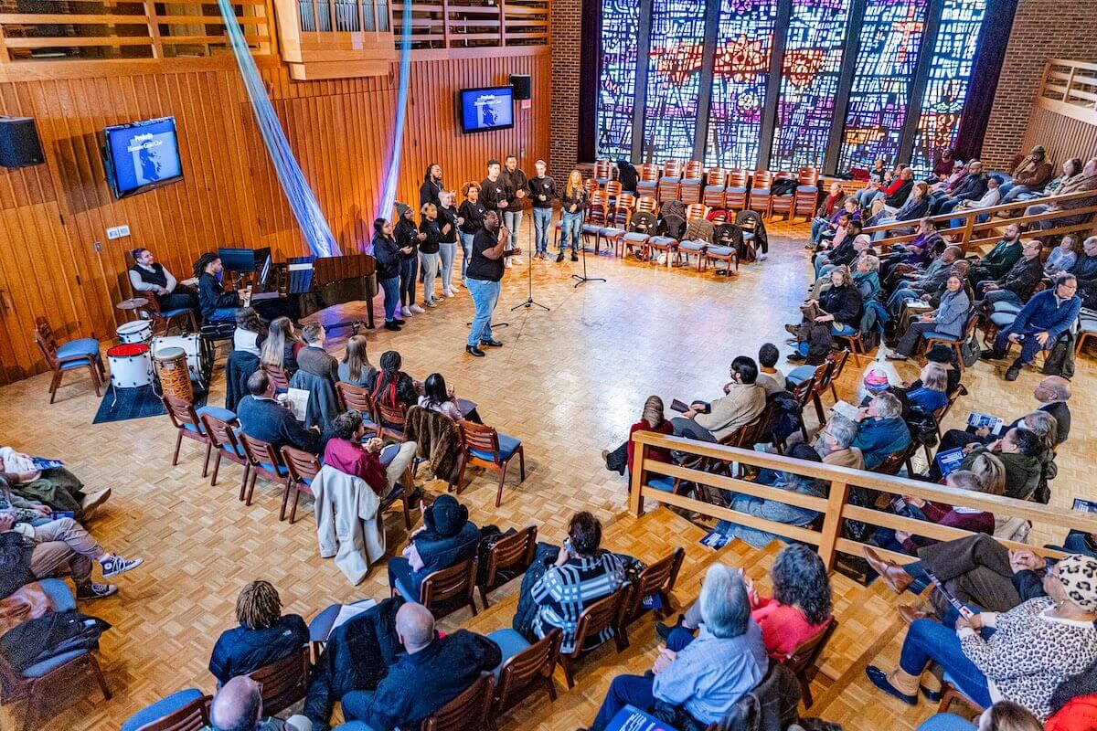 Harambee Gospel Choir sings during the Martin Luther King Jr. Service of Remembrance in Goodson Chapel-Recital Hall.