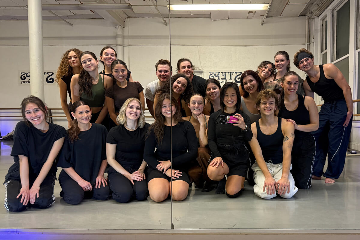 Tiffanie Carson with Shenandoah Conservatory students and alumni at Steps on Broadway in New York City