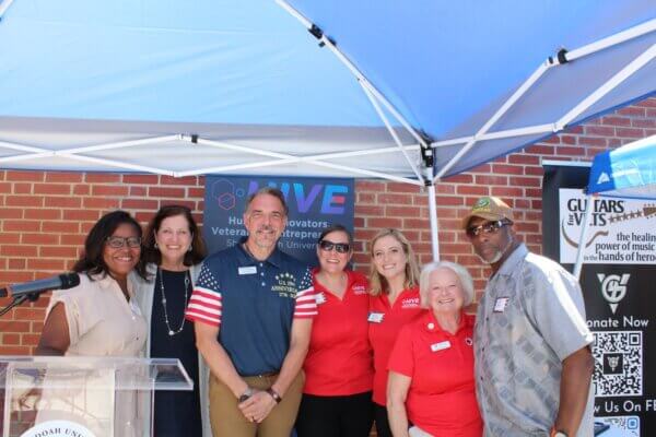 Group photo at the Veteran Appreciation BBQ event.