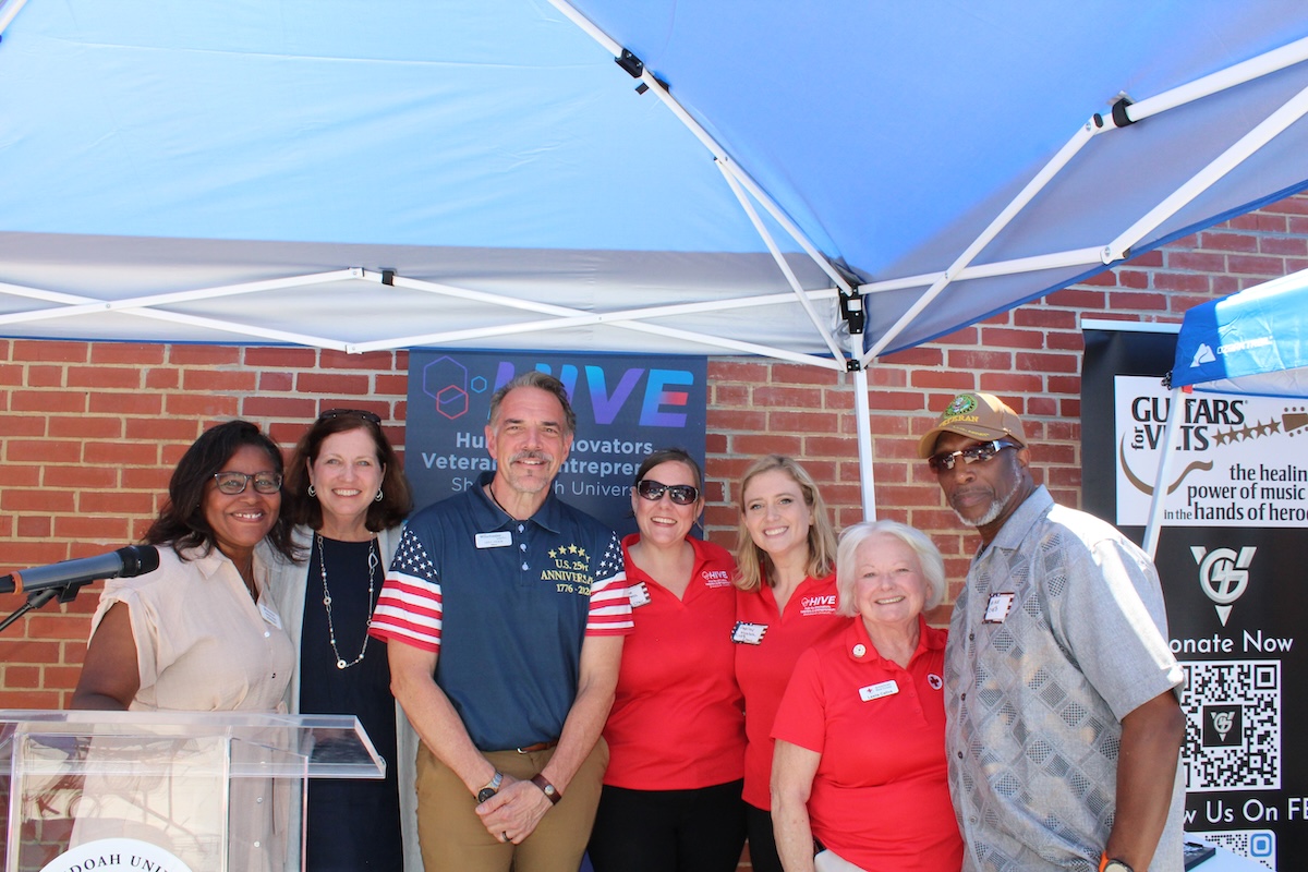 Group photo at the Veteran Appreciation BBQ event.