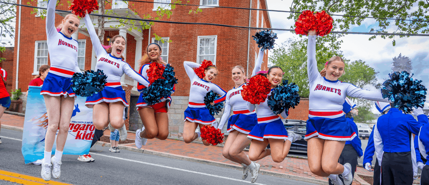 Cheerleaders jumping