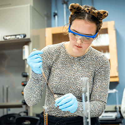 Student in a chemistry lab