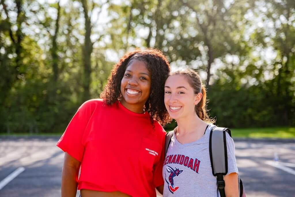 Two Shenandoah students pose for a photo.