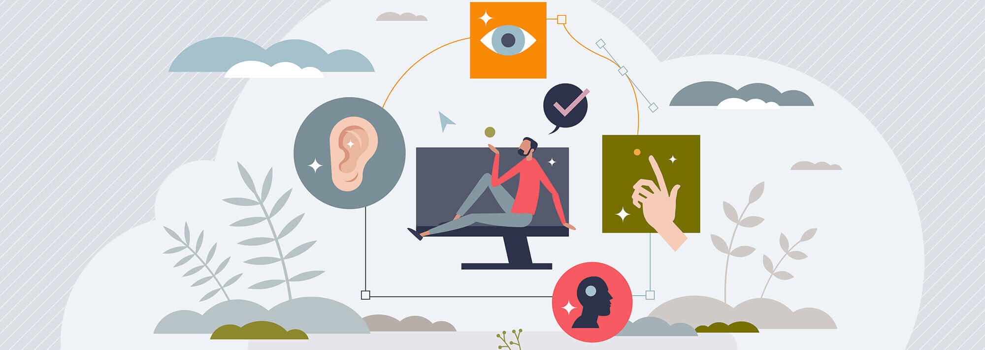 Collage artwork containing accessibility features
