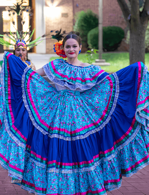 Hispanic heritage month woman dancing